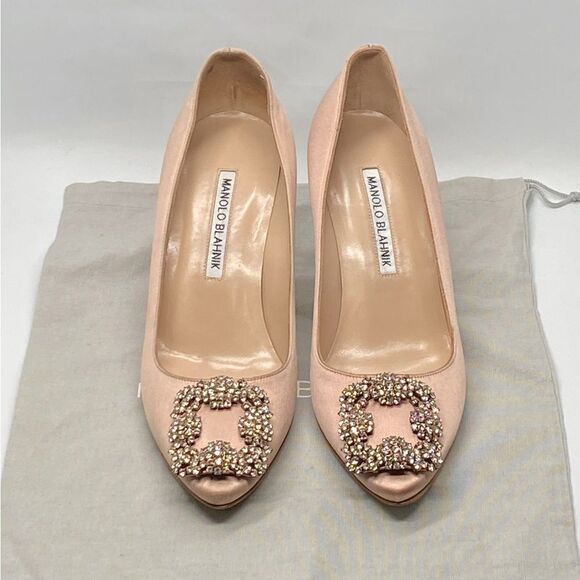 Manolo Blahnik Hangisi 70 Embellished Satin Pumps size 36 - Picture 11 of 13